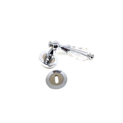 Ozen Door Handle Tuna Zmk Chrome Satin Rosette Room - 1