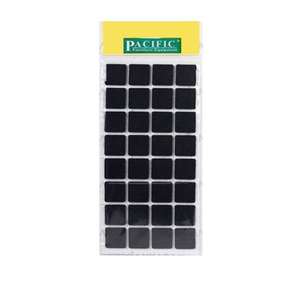 Pacific Square Self-Adhesive Felt Pad Furniture Floor Protector 25mm x 25mm Black - 1