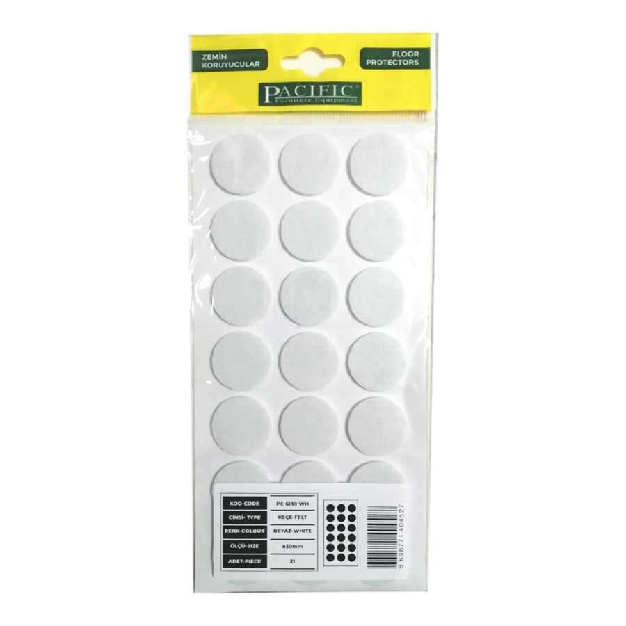 Pacific Yapışkanlı Keçe 30mm Beyaz