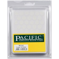 Pacific Yapışkanlı Vida Tapası 14Mm Beyaz (1 Paket - 50 Adet) - Pacific