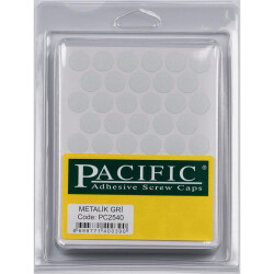 Pacific Yapışkanlı Vida Tapası 14Mm Metalik Gri (1 Paket - 50 Adet) - Pacific