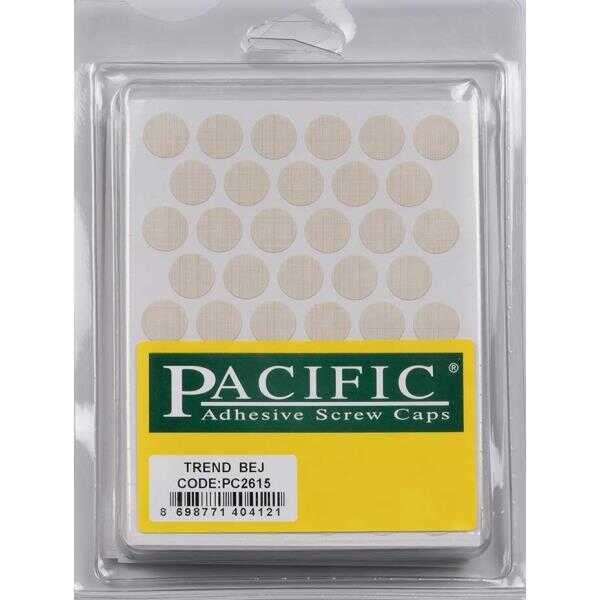 Pacific Yapışkanlı Vida Tapası 14Mm Trend Bej (1 Paket - 50 Adet)