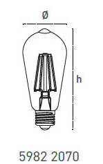 Pelsan Ampul Filament Lamba E27 3000K 6W 600Lm - 2