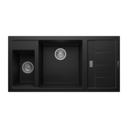 Real Stone P022 Aspendos Granite Sink Black - Real Stone