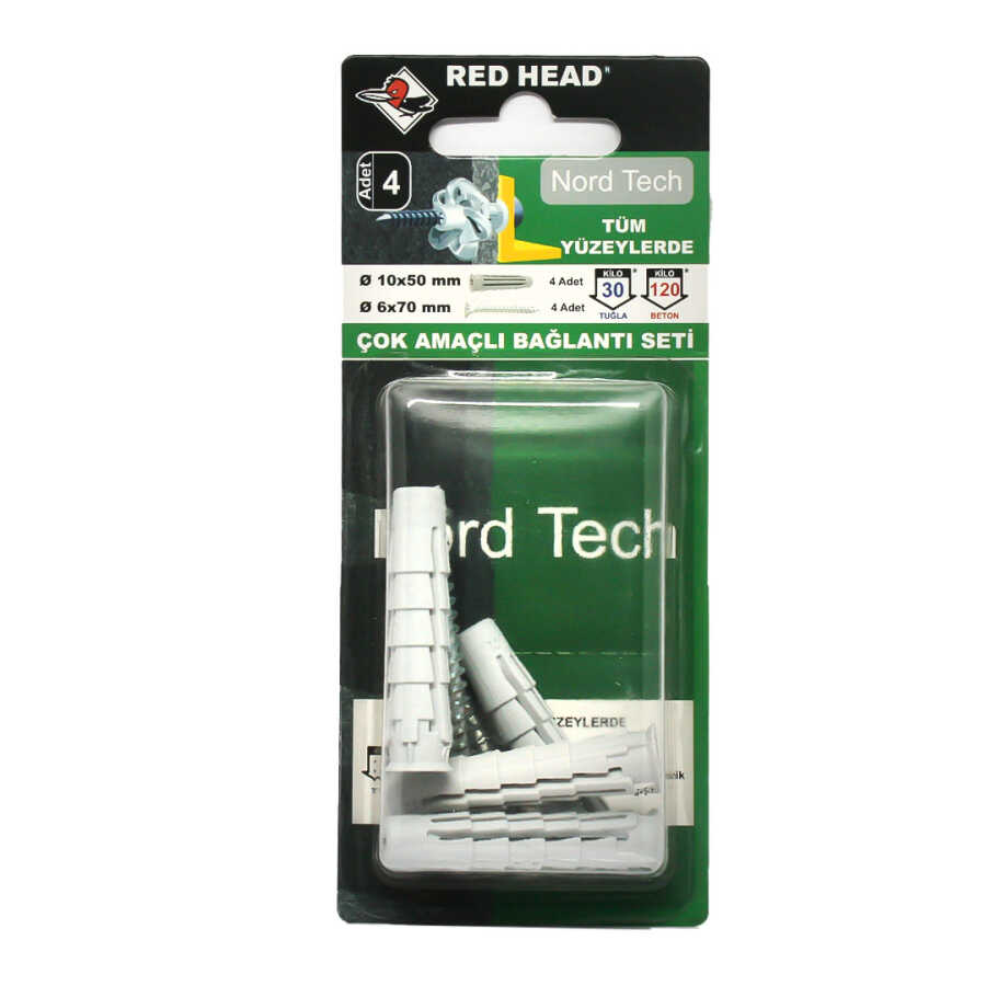 Redhead Çok Amaçlı Dübel 10x50 - 1 Paket: 4 Adet
