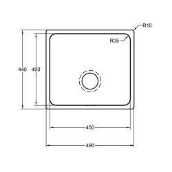 Renno DE 403 Undermount Kitchen Sink 40x45 cm 0.8 mm - 2