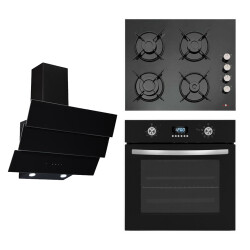 Renno Dijital Siyah Ankastre Üçlü Set ( RN01F3D Fırın - RN03D29 Davlumbaz - RN02O26 Ocak ) - Renno