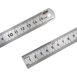 Rox 0198 Çift Taraflı Çelik Cetvel 150 mm - ROX