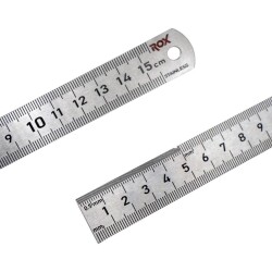 Rox 0198 Çift Taraflı Çelik Cetvel 150 mm - ROX