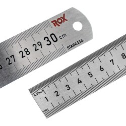 Rox 0199 Çift Taraflı Çelik Cetvel 300 mm - ROX