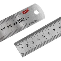 Rox 0201 Çift Taraflı Çelik Cetvel 1000 mm - ROX