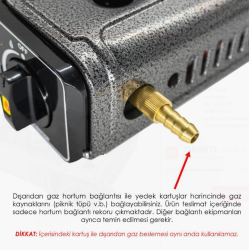 Rox Camping 0103 Tekli Portatif Kamp Ocak, Rüzgarlıa Gaz Girişliklı, Ekstr - 3