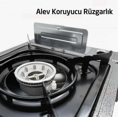 Rox Camping 0103 Tekli Portatif Kamp Ocak, Rüzgarlıa Gaz Girişliklı, Ekstr - 4