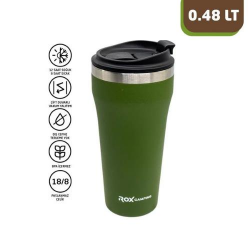 Rox Camping 0191 Kahve Termosu 0.48 Lt - Yeşil - ROXCAMPING