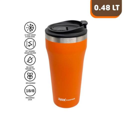 Rox Camping 0192 Kahve Termosu 0.48 Lt - Turuncu - 1