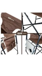 Rox Camping Fonksiyonel Sehpalı Kamp Sandalyesi -Kahverengi - 3