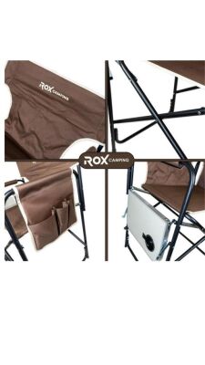 Rox Camping Fonksiyonel Sehpalı Kamp Sandalyesi -Kahverengi - 3