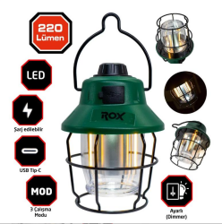 Rox Şarjlı Kamp Feneri 220 Lümen - ROXCAMPING