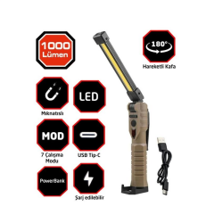 Rox Şarjlı Katlanır Çalışma Feneri 1000 Lümen - ROX
