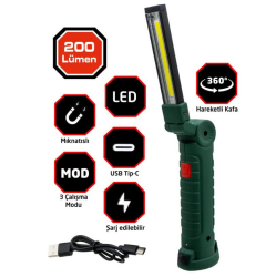 Rox Şarjlı Katlanır Çalışma Feneri 200 Lümen - ROXCAMPING
