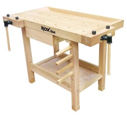 Rox Wood 0111 İki Mengeneli Hobi Ahşap Oyma Marangoz Çalışma Tezgahı 106 cm - ROX WOOD