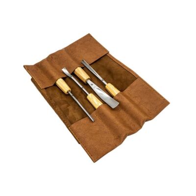 Rox Wood 0127 Deri Çantalı Premium Iskarpela Seti 4 Parça - 1