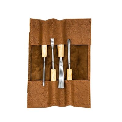 Rox Wood 0127 Deri Çantalı Premium Iskarpela Seti 4 Parça - 2