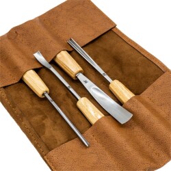 Rox Wood 0127 Deri Çantalı Premium Iskarpela Seti 4 Parça - 3