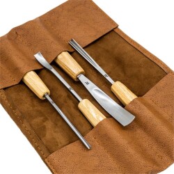 Rox Wood 0127 Deri Çantalı Premium Iskarpela Seti 4 Parça - 3