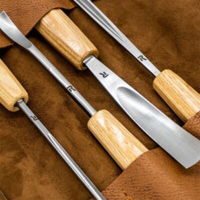 Rox Wood 0127 Deri Çantalı Premium Iskarpela Seti 4 Parça - 4