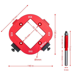 Rox Wood 0282 Alüminyum 4 Açılı Köşe Yönlendirici Freze Şablonu - 4