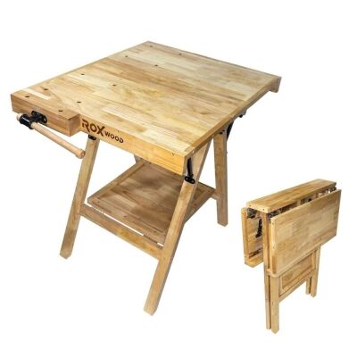Rox Wood 0338 Mengeneli Katlanır Ahşap Marangoz Çalışma Tezgahı - 1