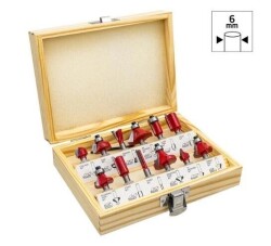ROX WOOD 12 Parça Ahşap Freze Seti 6mm sap - ROXWOOD