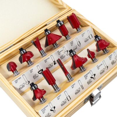 ROX WOOD 12 Parça Ahşap Freze Seti 6mm sap - 4