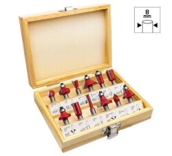ROX WOOD 12 Parça Ahşap Freze Seti 8mm sap - ROXWOOD