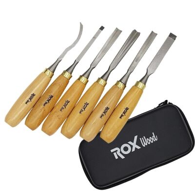 ROX Wood Ahşap Oyma Iskarpela Seti 6 Parça Neopren Çantalı - 1