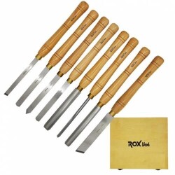 ROX Wood HSS Ahşap Torna Bıçak Seti 8 Parça Ahşap Kutulu - ROXWOOD