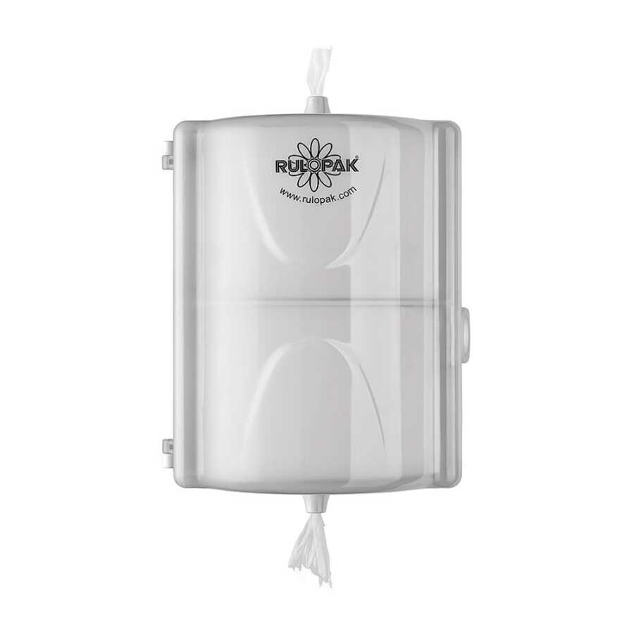 Rulopak İkiz Mini Cimri İçten Çekmeli Tuvalet Kağıdı Dispenseri Transparan Beyaz