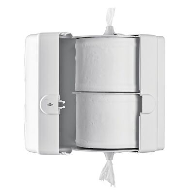 Rulopak İkiz Mini Cimri İçten Çekmeli Tuvalet Kağıdı Dispenseri Transparan Beyaz - 2