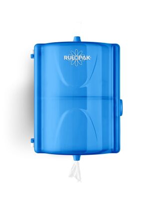 Rulopak İkiz Mini Cimri İçten Çekmeli Tuvalet Kağıdı Dispenseri Transparan Mavi - 1