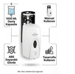 Rulopak Manuel Kartuşlu Köpük Sabun Dispenseri 1000 Ml Beyaz - 4