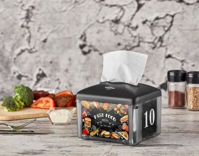 Rulopak Reklamlı Tekçek Mini Peçete Dispenseri Siyah - 6