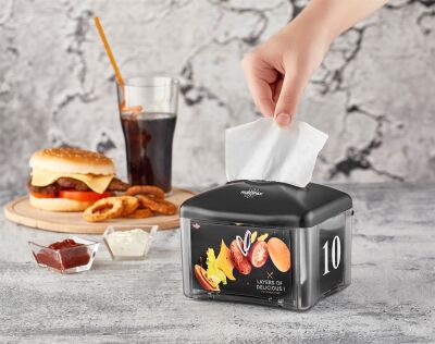 Rulopak Reklamlı Tekçek Mini Peçete Dispenseri Siyah - 7