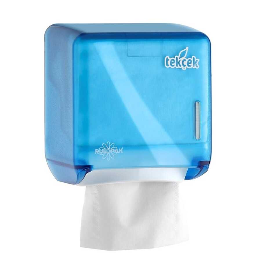 Rulopak Tekçek Mini Tuvalet Kağıdı Dispenseri Transparan Mavi