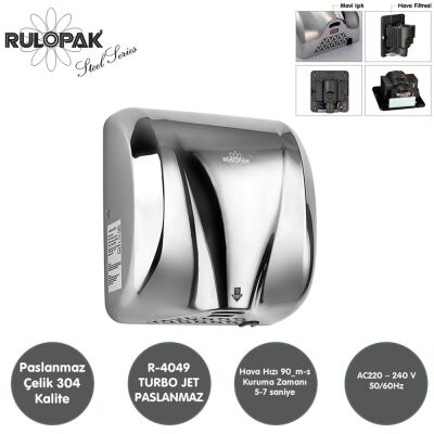 Rulopak Turbo Jet Paslanmaz El Kurutma Makinesi - 3