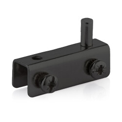 Samet Glass Hinge U Type Without Hole, Black - Samet