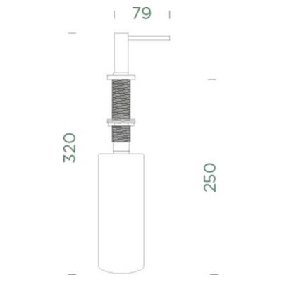 Schock SCK016 Ankastre Sıvı Sabunluk Brushed Gun Metal - 3