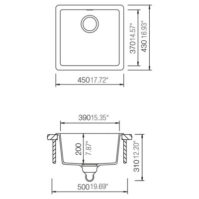 Schock Sink Quadro N-100S Croma - 2
