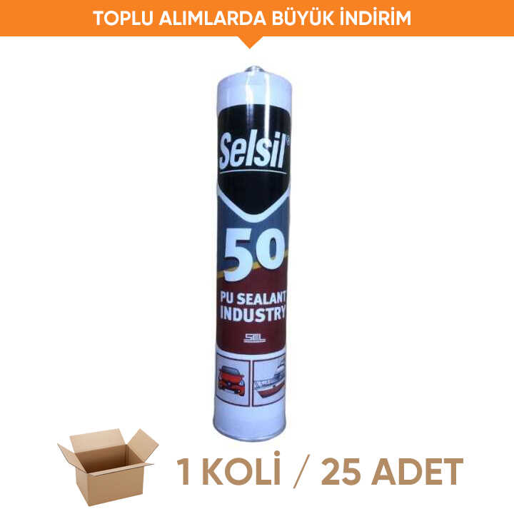 Selsil Siyah Güçlü Yapıştırıcı Silikon 280 ml (1 Koli - 25 Adet)