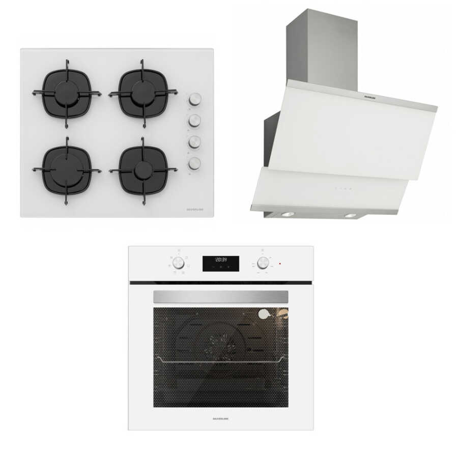 Silverline Beyaz Ankastre Set (BO6502W01 Fırın + CS5335W01 Ocak + Classy 3420 Beyaz Davlumbaz)